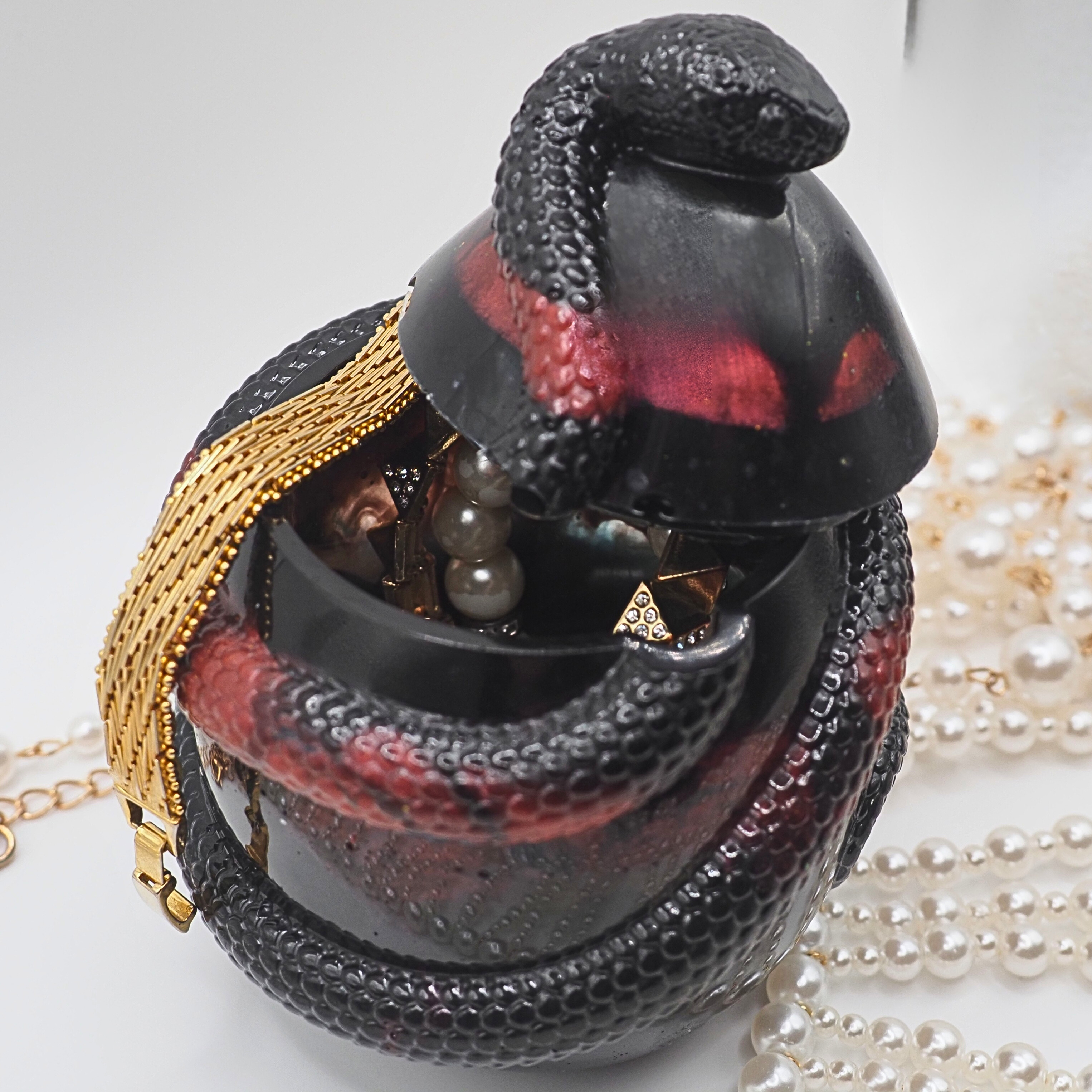 Eclipse Coil Reliquary resin snake jar