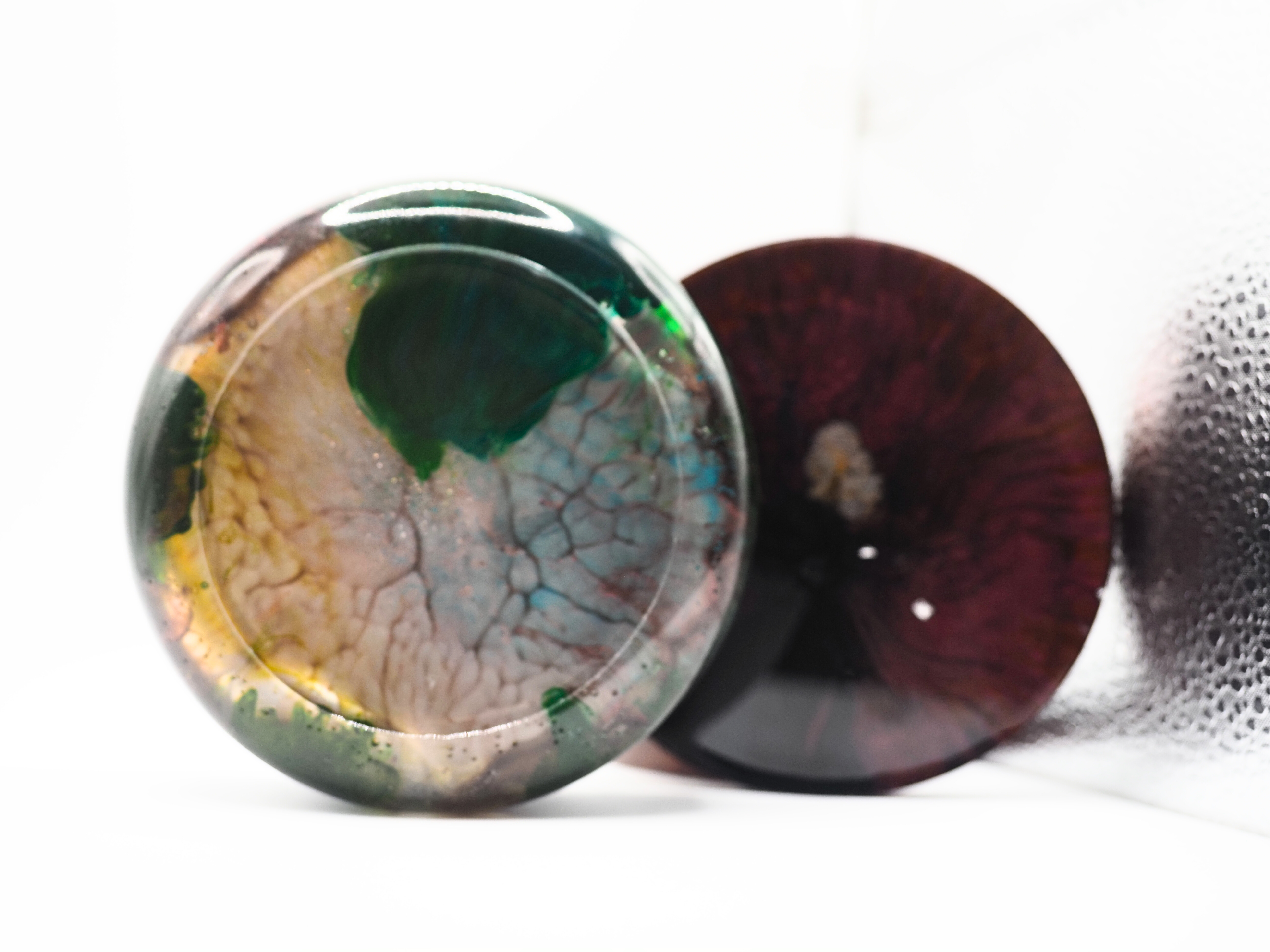 Obsidian Bloom resin jar